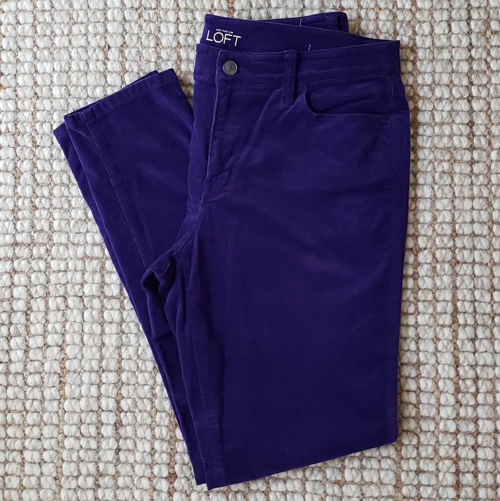 LOFT Super Skinny Purple Cords